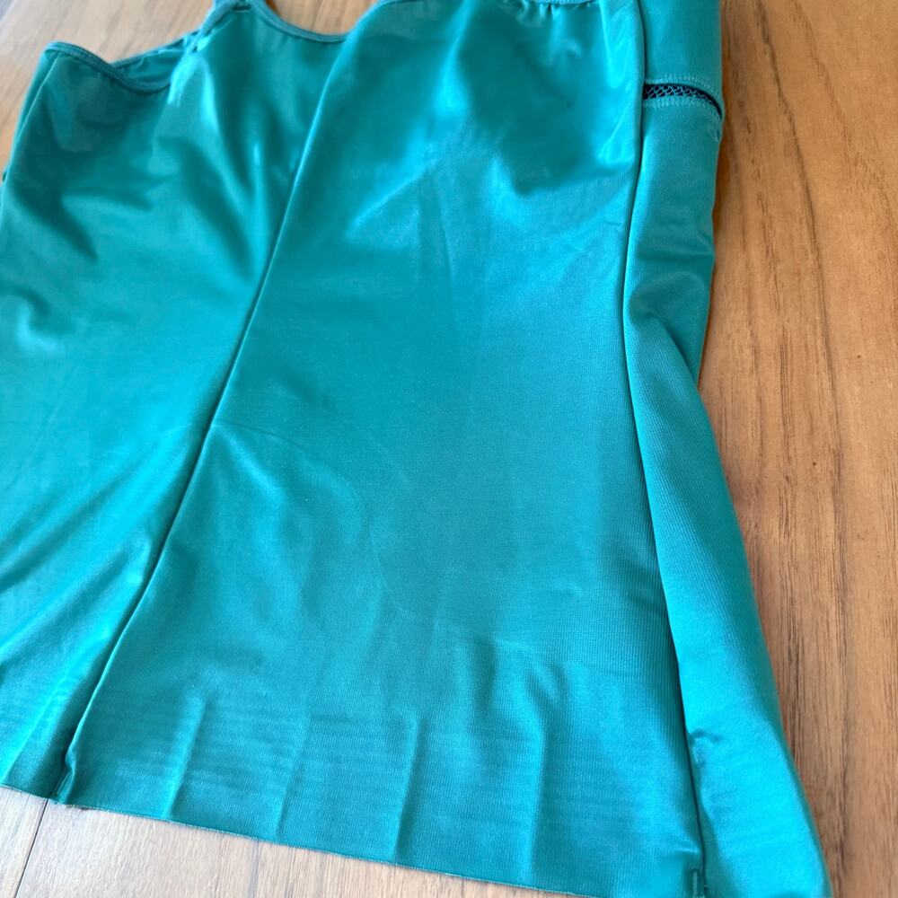 Ruby Ribbon Cami Size 40 Siren Green Palm Leaf Full Support V Neck Lace - Picture 7 of 13